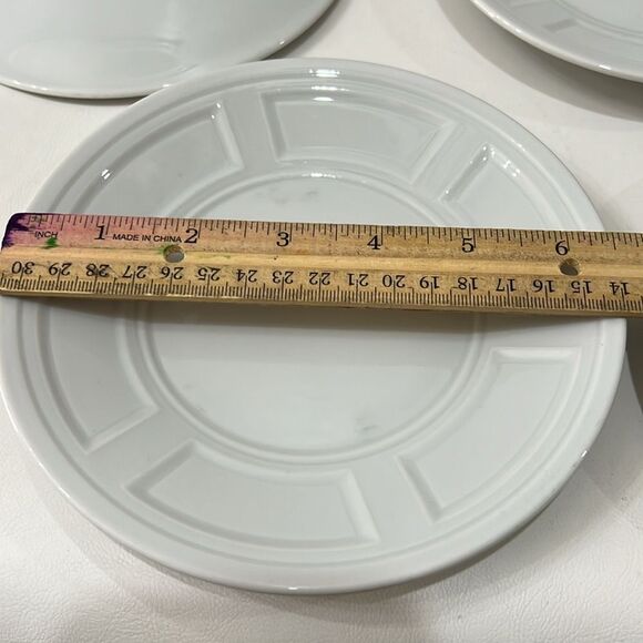 France White Porcelain 6 1/2 In Bread & Butter Plates Saucers Dessert Set Of 4 - Picture 3 of 10